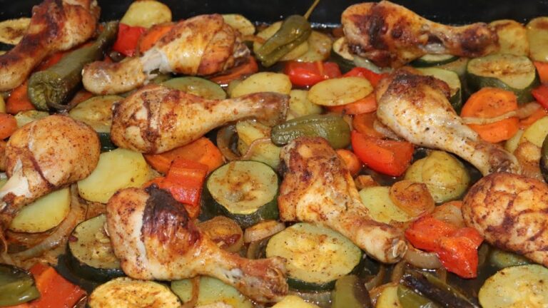 Receta de pollo al horno con verduras