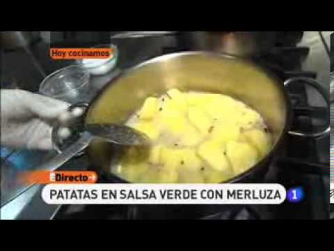Receta patatas en salsa verde con merluza